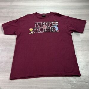 VINTAGE Tweety & Sylvester Shirt Mens XL Red Looney‎ Tunes Graphic Tee 90s